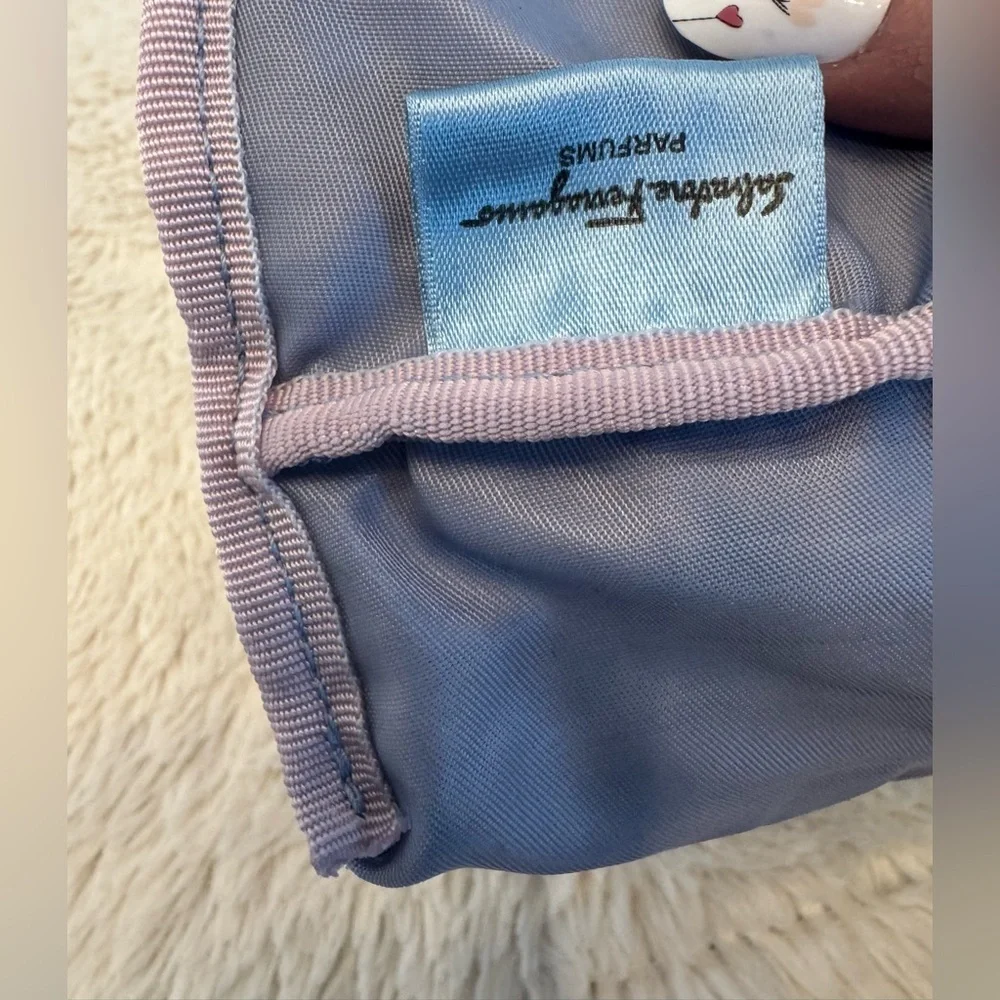 Salvatore Ferragamo Parfums Smoky Blue Logo Cosmetic Bag